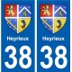 38 Heyrieux blason autocollant plaque ville