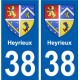 38 Heyrieux blason autocollant plaque ville