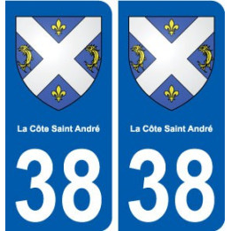 38 La Côte-Saint-André blason autocollant plaque ville