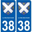 38 La Côte-Saint-André blason autocollant plaque ville