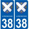 38 La Côte-Saint-André blason autocollant plaque ville