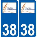 38 La Côte-Saint-André logo autocollant plaque ville