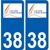 38 La Côte-Saint-André logo autocollant plaque ville