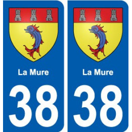38 La Mure blason autocollant plaque ville