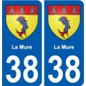 38 La Mure blason autocollant plaque ville