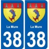 38 La Mure blason autocollant plaque ville