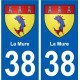 38 La Mure blason autocollant plaque ville