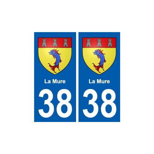 38 La Mure blason autocollant plaque ville