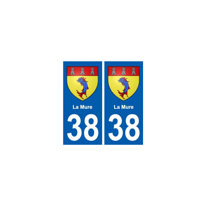 38 La Mure blason autocollant plaque ville