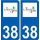 38 La Tour-du-Pin logo autocollant plaque ville