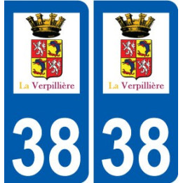 38 La Verpillière logo ville autocollant plaque stickers