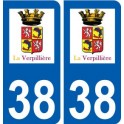 38 La Verpillière logo ville autocollant plaque stickers