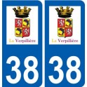 38 La Verpillière logo ville autocollant plaque stickers