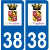 38 La Verpillière logo ville autocollant plaque stickers