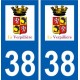 38 La Verpillière logo ville autocollant plaque stickers