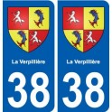 38 La Verpillière blason ville autocollant plaque stickers