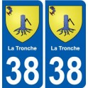 38 La Tronche blason ville autocollant plaque stickers