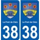 38 Le Pont-de-Claix blason ville autocollant plaque stickers