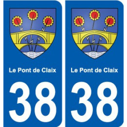 38 Le Pont-de-Claix blason ville autocollant plaque stickers