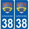 38 Le Pont-de-Claix blason ville autocollant plaque stickers