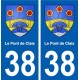 38 Le Pont-de-Claix blason ville autocollant plaque stickers