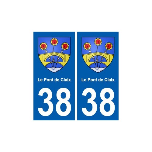 38 Le Pont-de-Claix blason ville autocollant plaque stickers