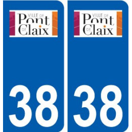 38 Le Pont-de-Claix logo ville autocollant plaque stickers