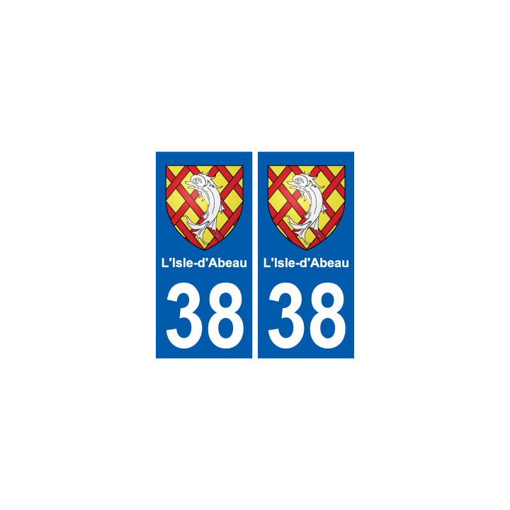 38 L'Isle-d'Abeau blason ville autocollant plaque stickers