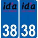 38 L'Isle-d'Abeau logo ville autocollant plaque stickers