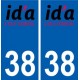 38 L'Isle-d'Abeau logo ville autocollant plaque stickers