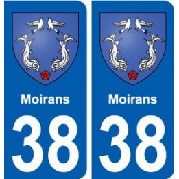 38 Moirans blason ville autocollant plaque stickers