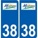 38 Moirans logo ville autocollant plaque stickers