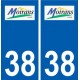 38 Moirans logo ville autocollant plaque stickers