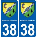 38 Montbonnot-Saint-Martin blason ville autocollant plaque stickers