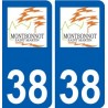 38 Montbonnot-Saint-Martin logo ville autocollant plaque stickers