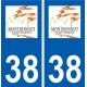 38 Montbonnot-Saint-Martin logo ville autocollant plaque stickers