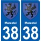 38 Morestel blason ville autocollant plaque stickers