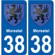 38 Morestel blason ville autocollant plaque stickers