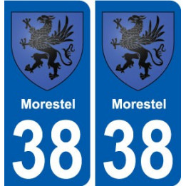 38 Morestel blason ville autocollant plaque stickers