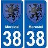 38 Morestel blason ville autocollant plaque stickers