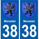 38 Morestel blason ville autocollant plaque stickers