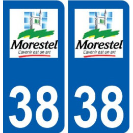 38 Morestel logo ville autocollant plaque stickers