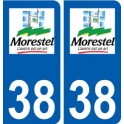 38 Morestel logo ville autocollant plaque stickers
