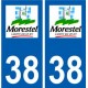 38 Morestel logo ville autocollant plaque stickers