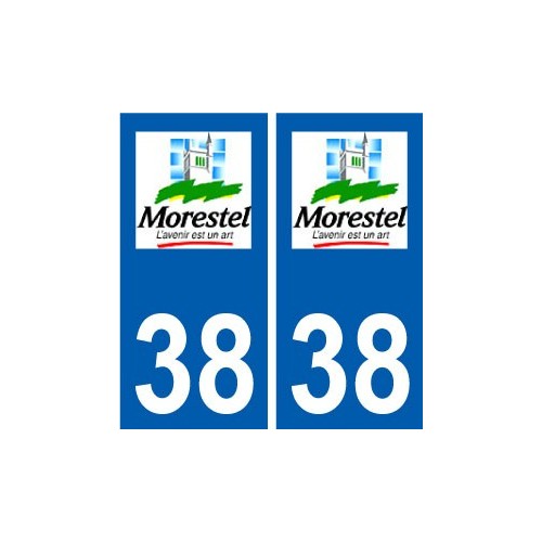 38 Morestel logo ville autocollant plaque stickers