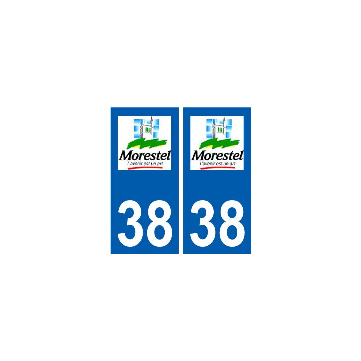 38 Morestel logo ville autocollant plaque stickers