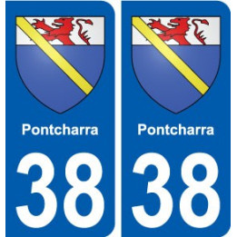 38 Pontcharra blason ville autocollant plaque stickers