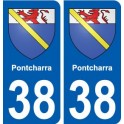 38 Pontcharra blason ville autocollant plaque stickers
