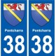 38 Pontcharra blason ville autocollant plaque stickers
