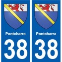 38 Pontcharra blason ville autocollant plaque stickers